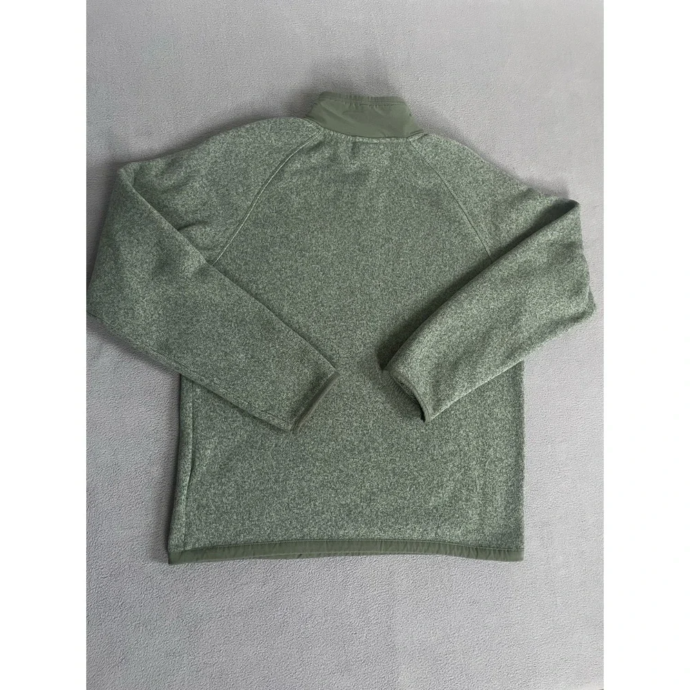 The North Face Fleece Pullover Mens Med Green Quarter Zip Chest Pocket